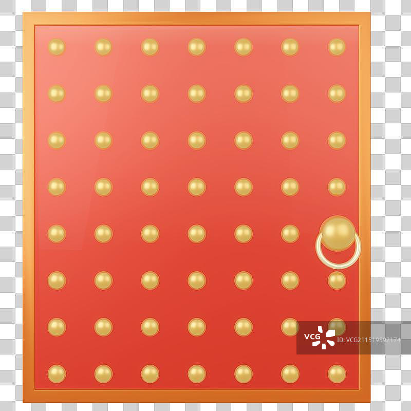 3d红金色中国风大门免扣元素图片素材