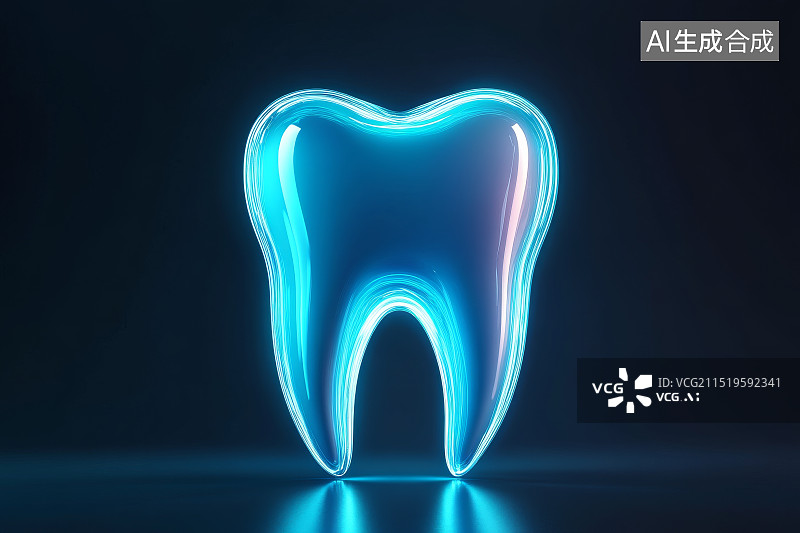 【AI数字艺术】全面保护牙齿全面保护蓝色背景图片素材