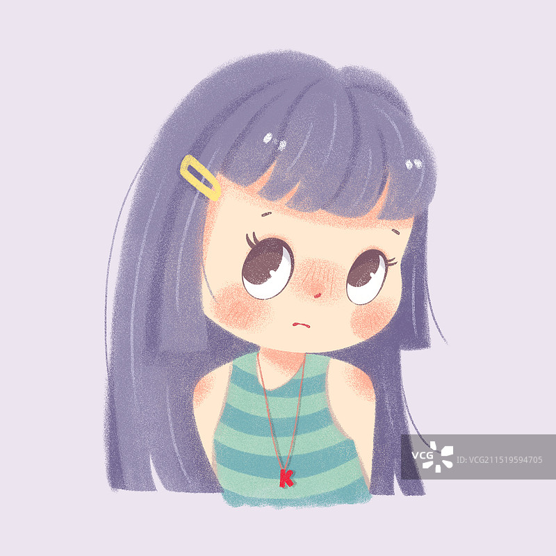 公主切可爱彩铅风少女头像图片素材