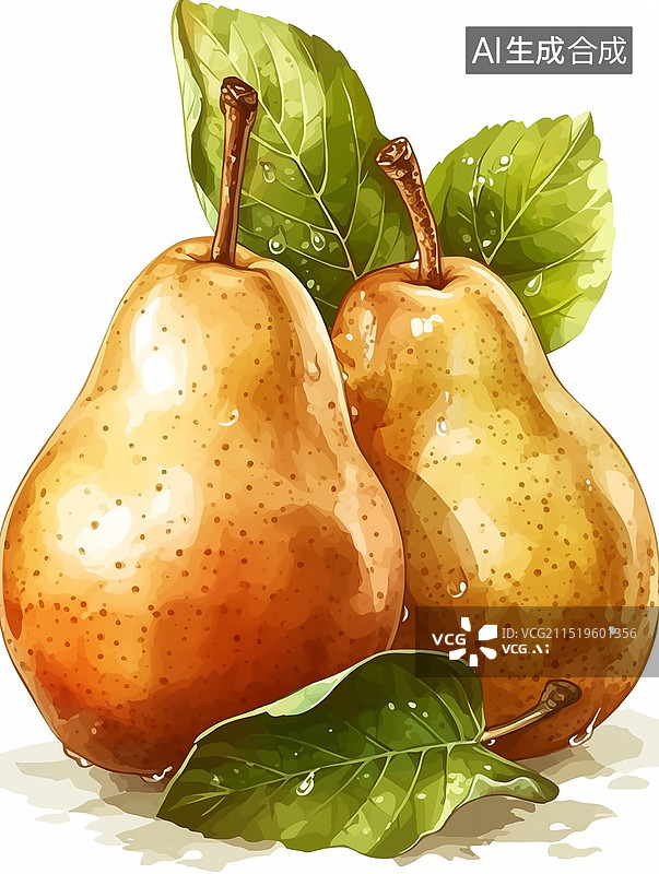 【AI数字艺术】香水梨插画图片素材