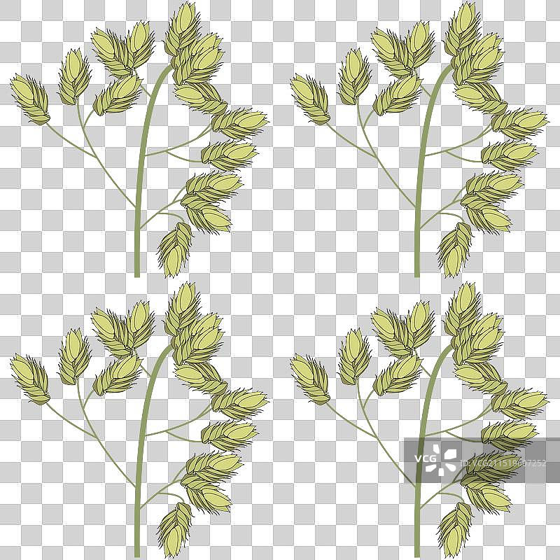 野生草地顶端无缝图案图片素材