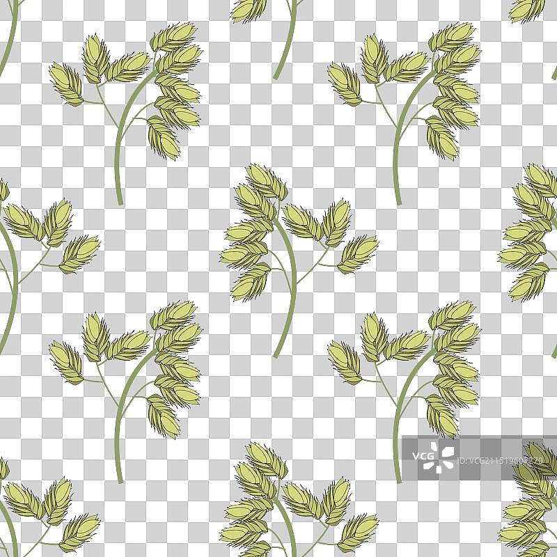 野生草地顶端无缝图案图片素材