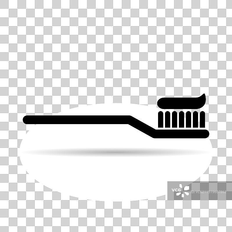 牙刷护理阴影图标牙齿卫生网页图片素材