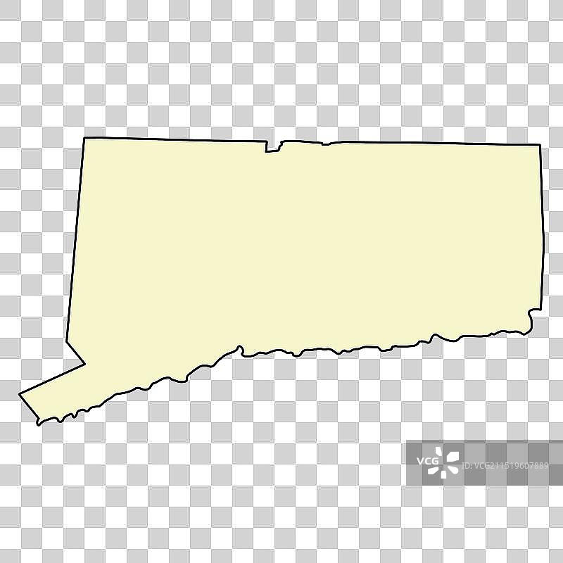 美国康涅狄格州地图形状图片素材