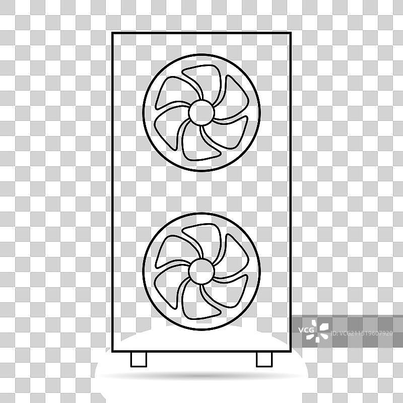 热泵气源阴影图标：制冷电力图片素材