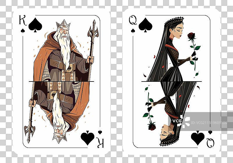 黑桃国王和黑桃王后原图图片素材