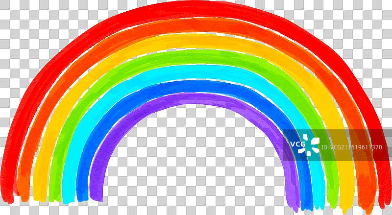 手绘彩虹弧线图片素材