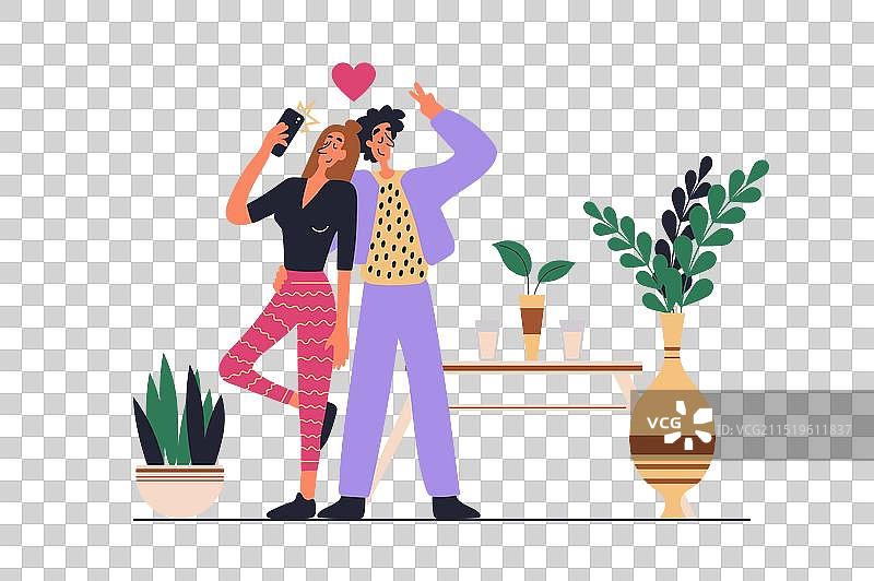 约会网站概念情侣场景图片素材