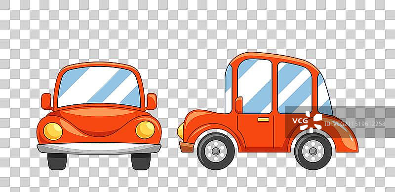 可爱的红色卡通汽车展示图片素材