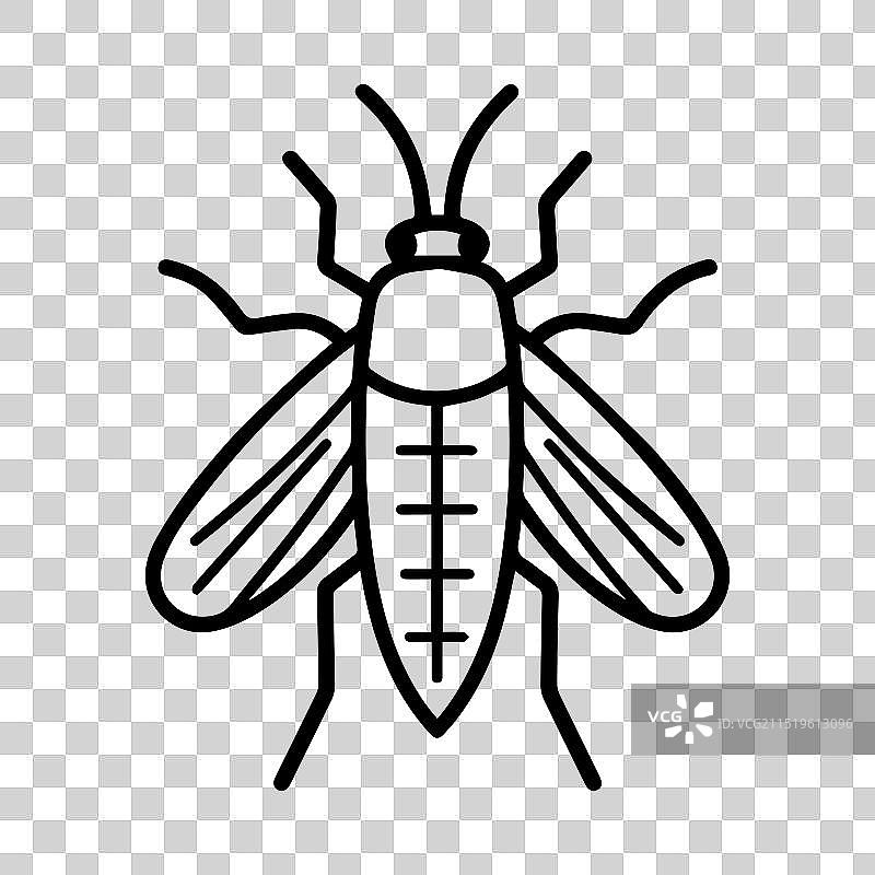 蠓虫图标或现代线条符号线条艺术图片素材