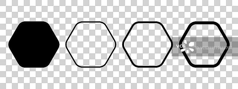 具有六个圆角的几何图形套装图片素材