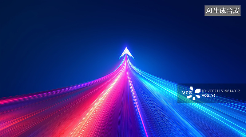 【AI数字艺术】光线汇聚成的箭头图片素材