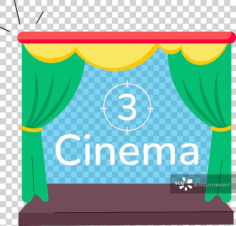 扁平风格的爆米花机贴纸图片素材