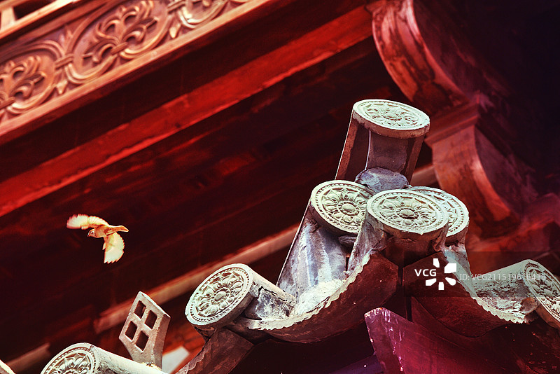 寺庙里的瓦当图片素材