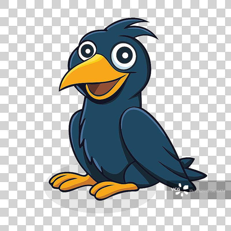 乌鸦动物卡通隔离平面图图片素材
