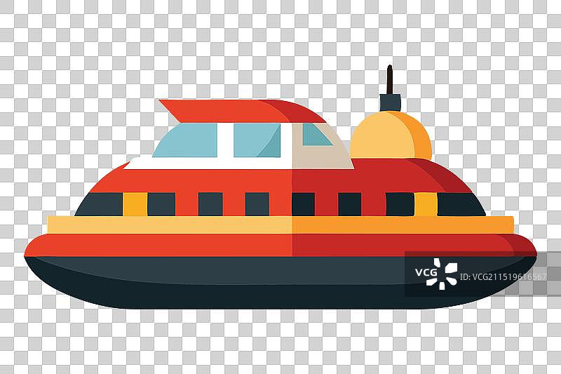 气垫船水上交通工具扁平风格图片素材