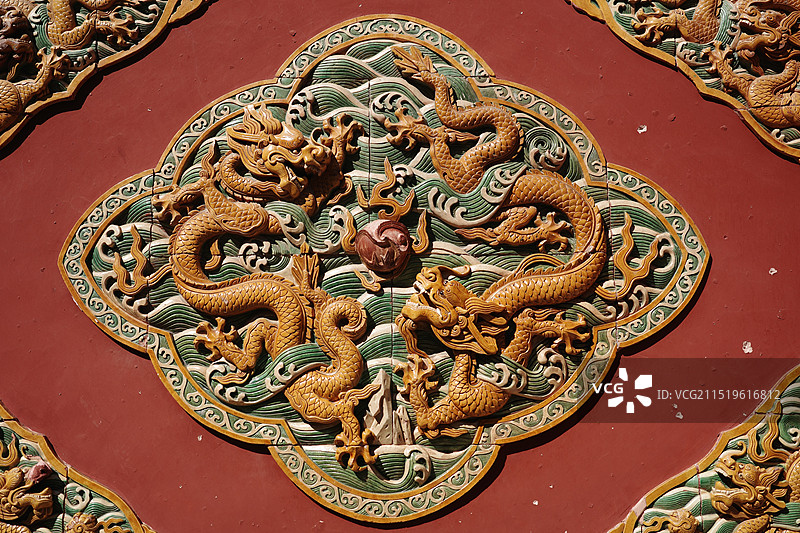 中国古典建筑雕刻壁画图片素材