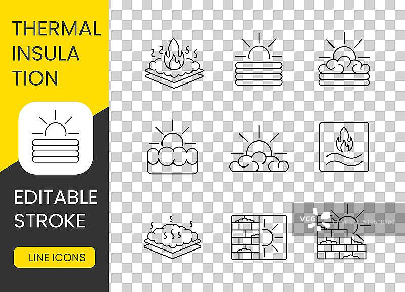 隔热泡沫线条图标图片素材