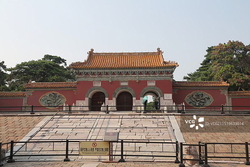 沈阳北陵公园正红门神门 清太宗和孝端文皇后 陵寝中国辽宁省沈阳市图片素材