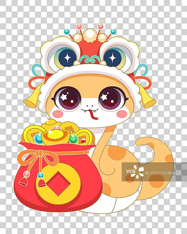 蛇年可爱卡通插画矢量元素图片素材