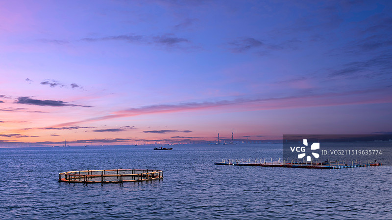 连云港羊山岛景区和田湾跨海大桥图片素材