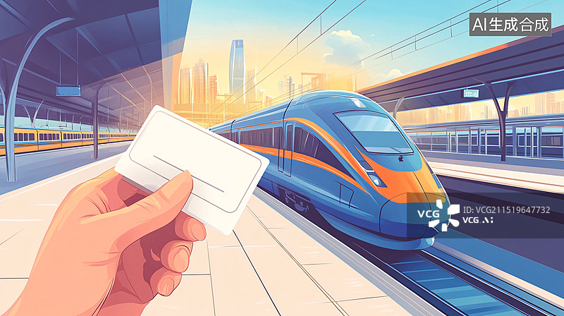 【AI数字艺术】高铁动车火车出行图片素材