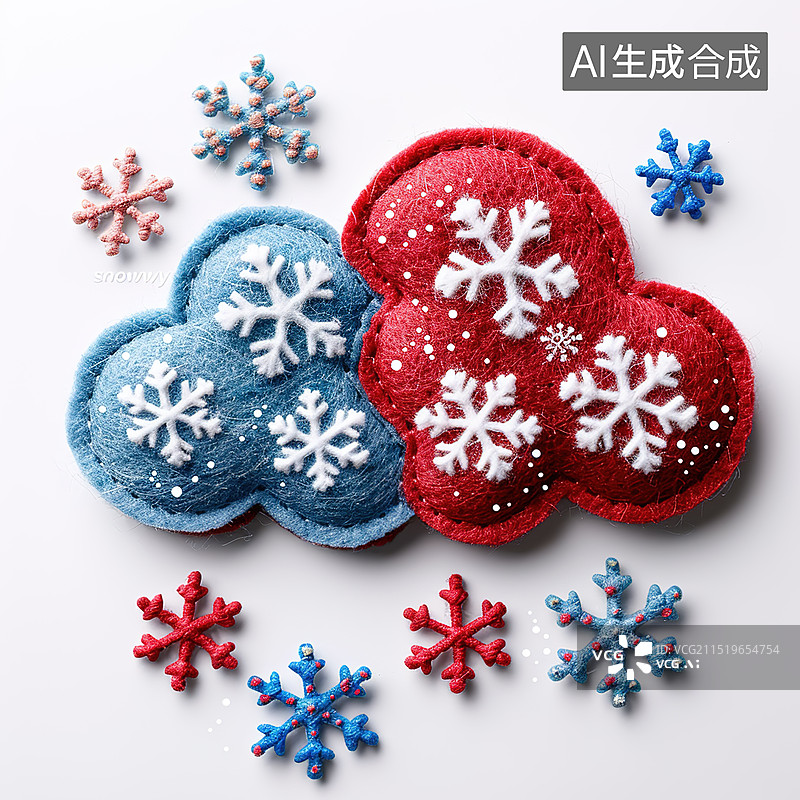 【AI数字艺术】圣诞节 雪花 白云元素图片素材