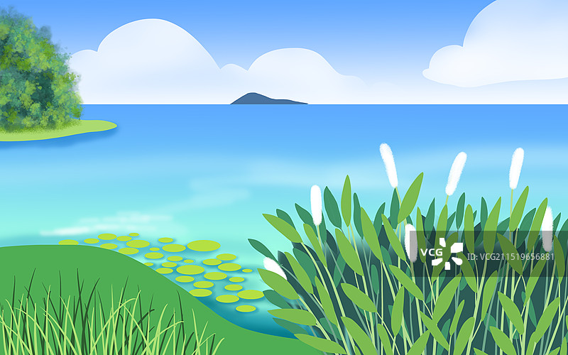 湖边风景图片素材