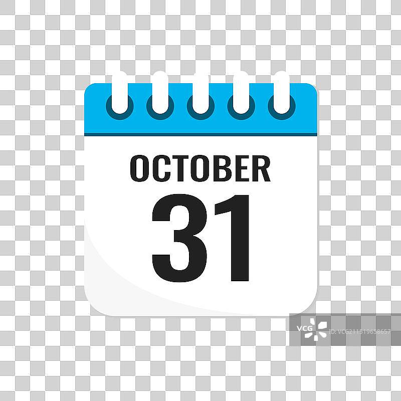 日历icon-10月31日页面图片素材