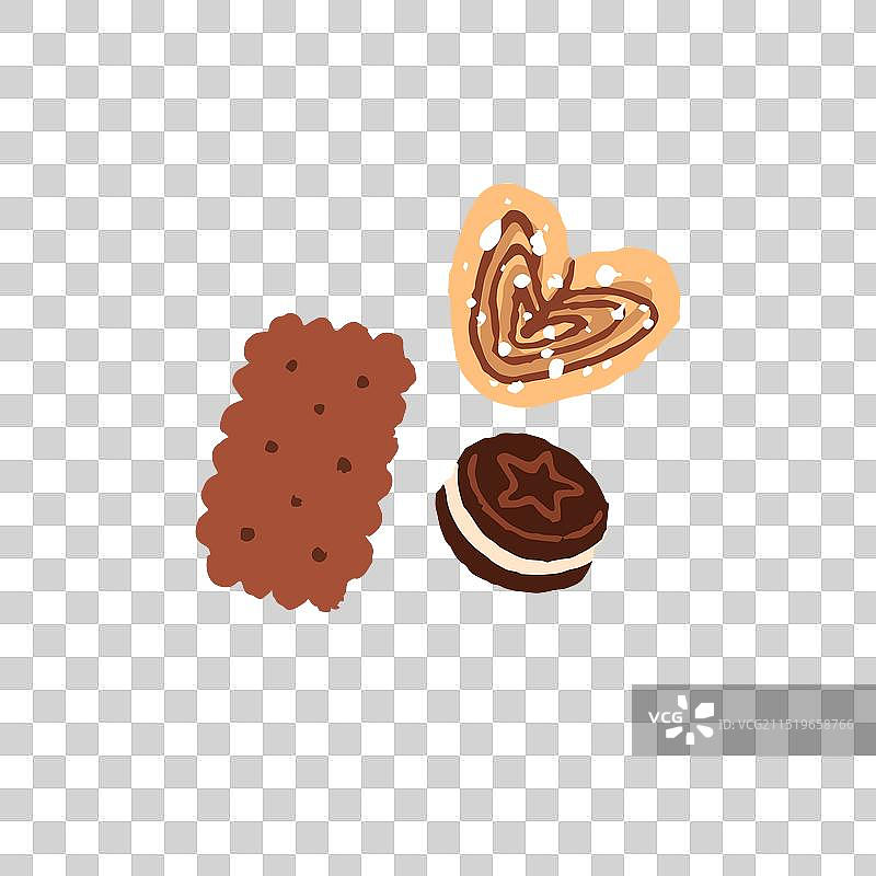 可爱的自制饼干烘焙小吃甜点图片素材