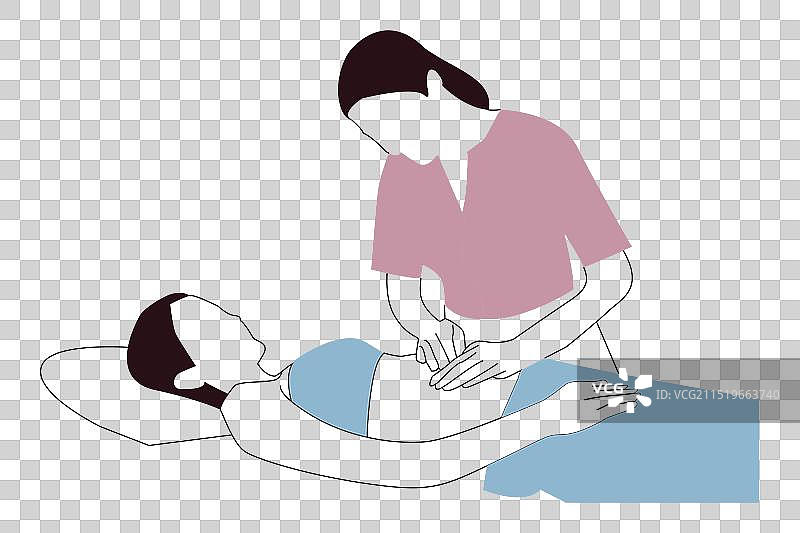 女人在美容院接受腹部按摩图片素材