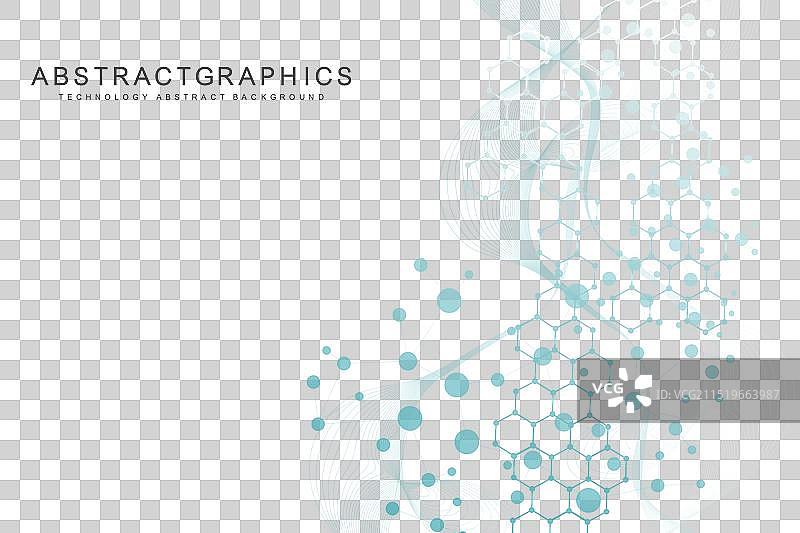 用于科学的现代抽象分子结构图片素材