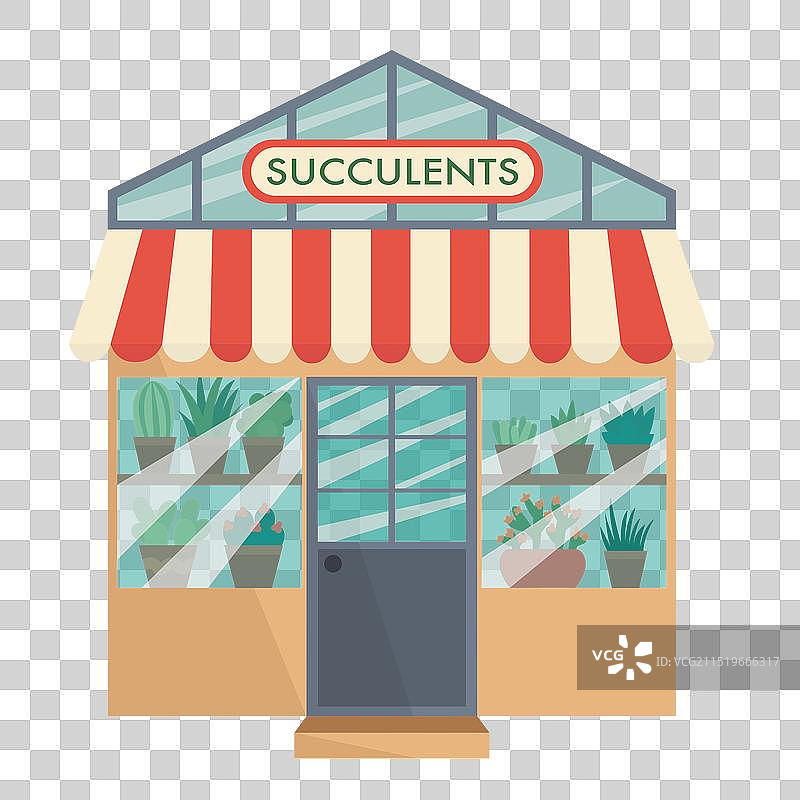 扁平风室内植物商店图片素材