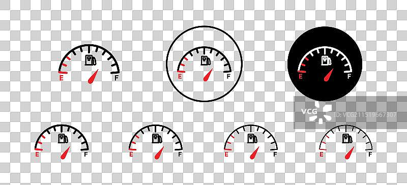 用于网络的汽车燃油指示器图标集图片素材