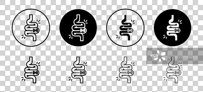 腹泻图标合集，腹泻轮廓设计图片素材
