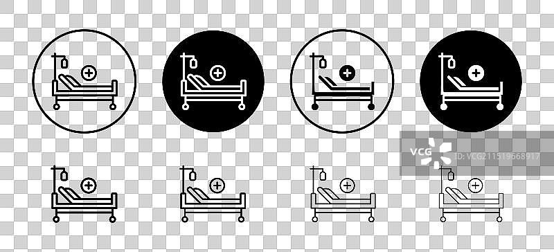 医院病床图标集图片素材
