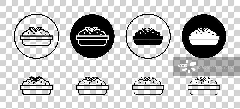 烩饭图标合集：轮廓扁平风格图片素材