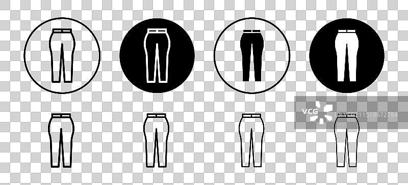 瑜伽裤图标集合图片素材