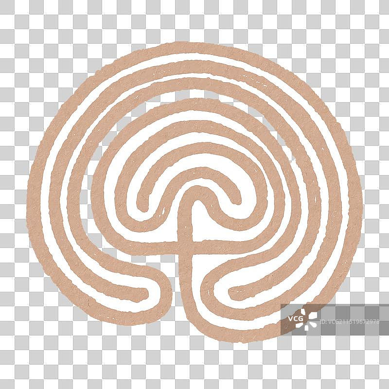 克里特岛传统迷宫线条符号图片素材