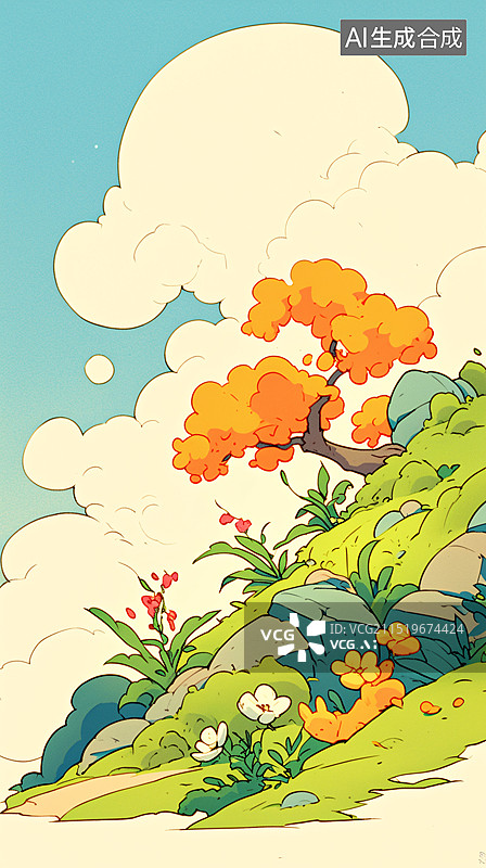 【AI数字艺术】中国风诗意云雾江山唯美风景山水节气插画图片素材