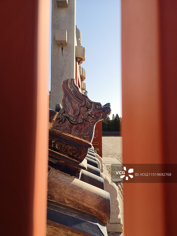 天坛公园，圜丘坛，兽头图片素材