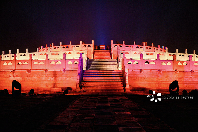 天坛公园，圜丘，夜景图片素材