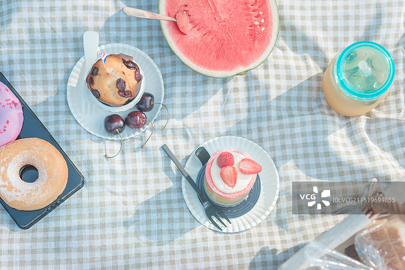 户外露营野餐垫图片素材