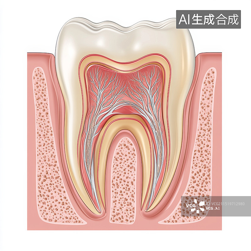 【AI数字艺术】牙齿牙龈根尖发炎根尖囊肿口腔医疗3d风格图片素材
