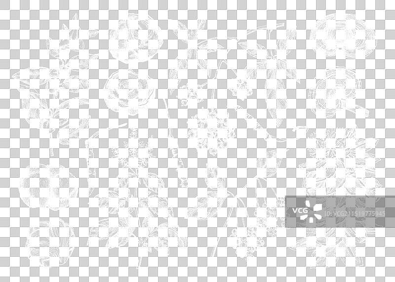 适应原植物和蘑菇手绘草图集图片素材