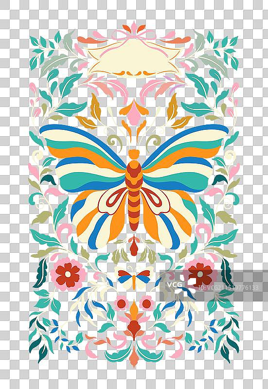 优雅热带蝴蝶海报图片素材