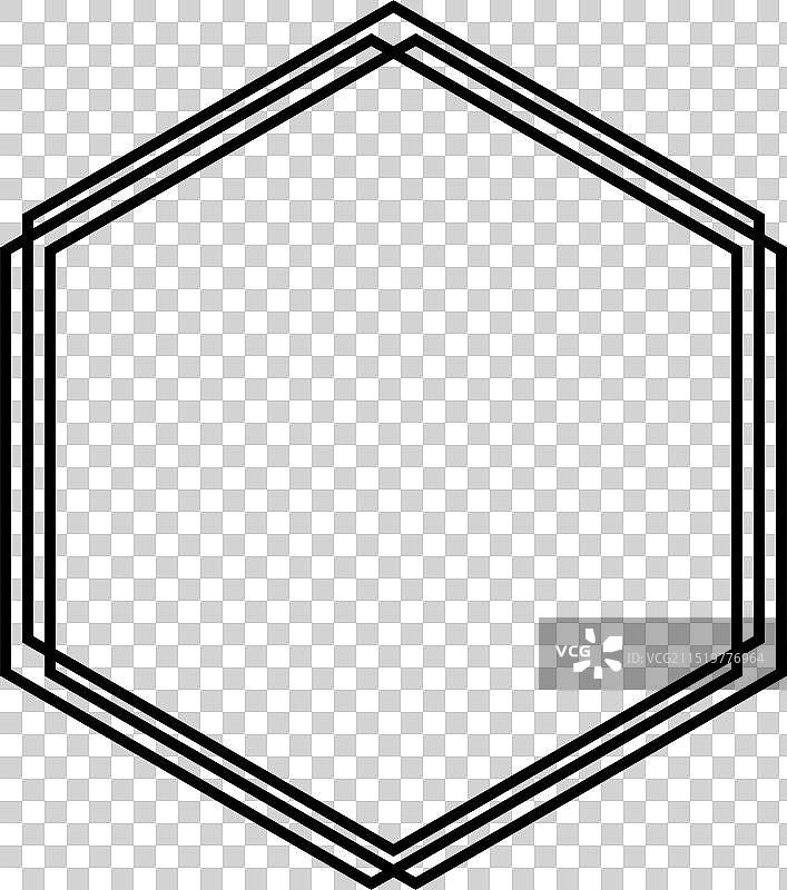黑色六边形框架边框叠加图片素材
