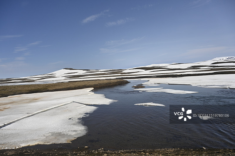 冰岛东北部山路冰川美景图片素材