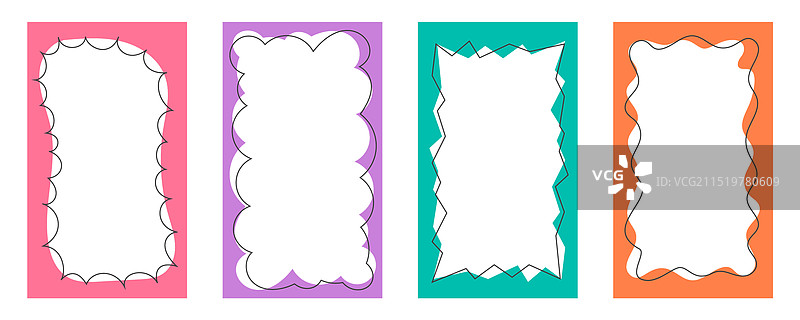 波浪边框扇形矩形趣味形状图片素材