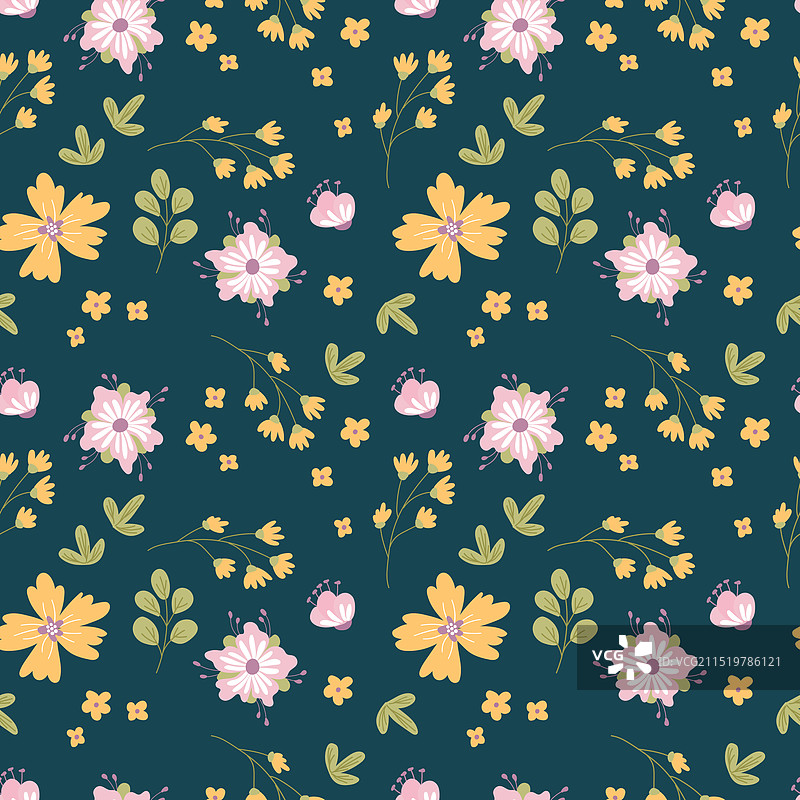 可爱花朵无缝图案图片素材